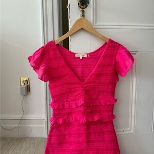 Loveshakfancy sonora v neck dress (hot pink)